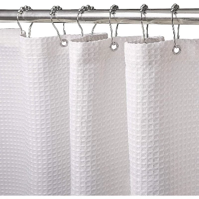 Hotel Collection Premium Waffle Weave Mold & Mildew Resistant Fabric Shower Curtain By Kate Aurora 1 Hotel Collection Premium Waffle Weave Mold & Mildew Resistant Fabric Shower Curtain By Kate Aurora