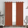 Kate Aurora Hotel Living 2 Pack 100% Blackout Grommet Top Orange Spice Curtain Panels