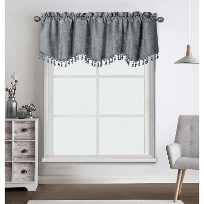 Kate Aurora Rod Pocket Luxurious Chenille Oversized Window Valance With A Beaded Tasseled Trim 9 Kate Aurora Rod Pocket Luxurious Chenille Oversized Window Valance With A Beaded Tasseled Trim - Image 9
